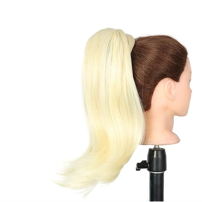 FRANCES Fake Hair Bun 18 Inch Synthetic Straight Ponytail Hair Extensions Wig Bun Wrap Ponytail Barrette Clips for Women Hair Accessories Hair Accessories (Color : #35)