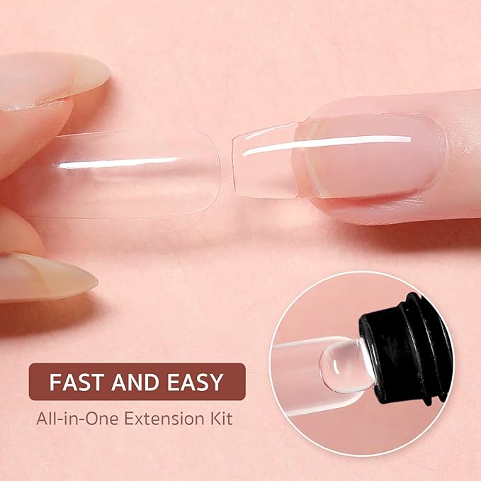 GAOY Poly Gel Nail Kit with UV Lamp 6 Pcs Builder Gel Extension Kit with Everything Decorations Top and Base Coat for Nail Art DIY at Home