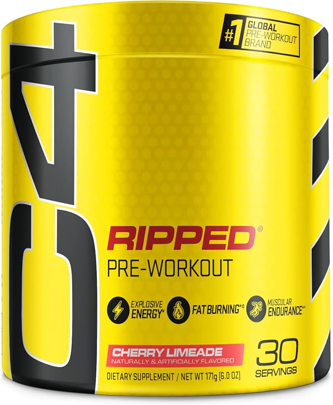 Cellucor C4 Ripped Pre Workout Powder for Energy Beta Alanine Sugar Free Energy Supplement Preworkout for Men &amp Women - 150mg Caffeine + Creatine-Free - Cherry Lemonade - 30 Servings