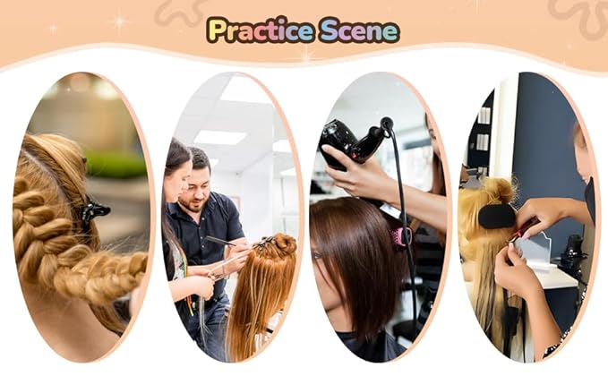 24 Mannequin Head -80% Real Hair Doll head for hair Styling Cosmetology Mannequin Head with Hair for Braiding CurlingCuting with Table Clamp Styling Set (Blonde)