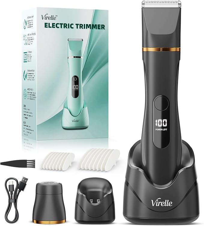 Electric Razor Body Hair Trimmer for Men &amp Women Waterproof Electric Foil Shaver for Face GroinArmBackLegs &amp Chest Wet/Dry Painless Groomer with Ceramic Blade Travel Razors Gift for Him