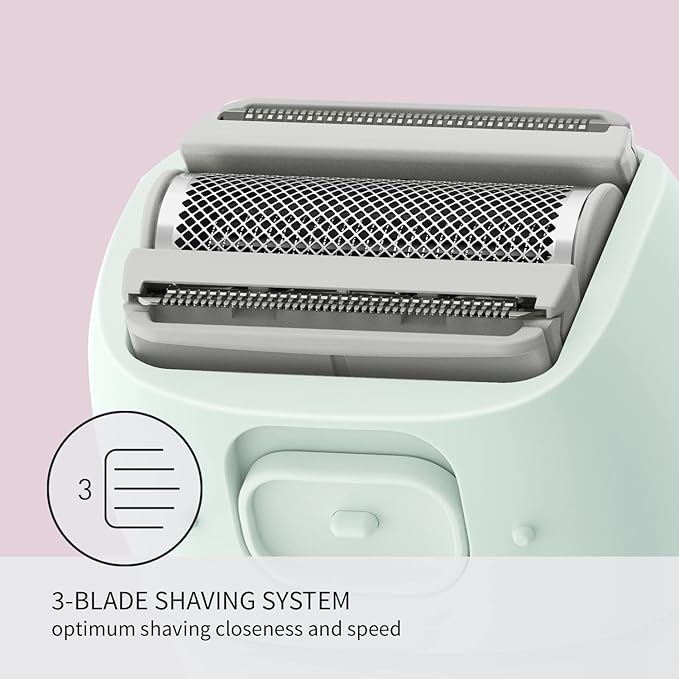 Panasonic Electric Bikini Trimmer Women's Waterproof Full-Body Cordless Electric Razors for Women with Bikini Attachments 3 Hypoallergenic Blades for Travel Shower and Everyday Use - ES-AWL6AG