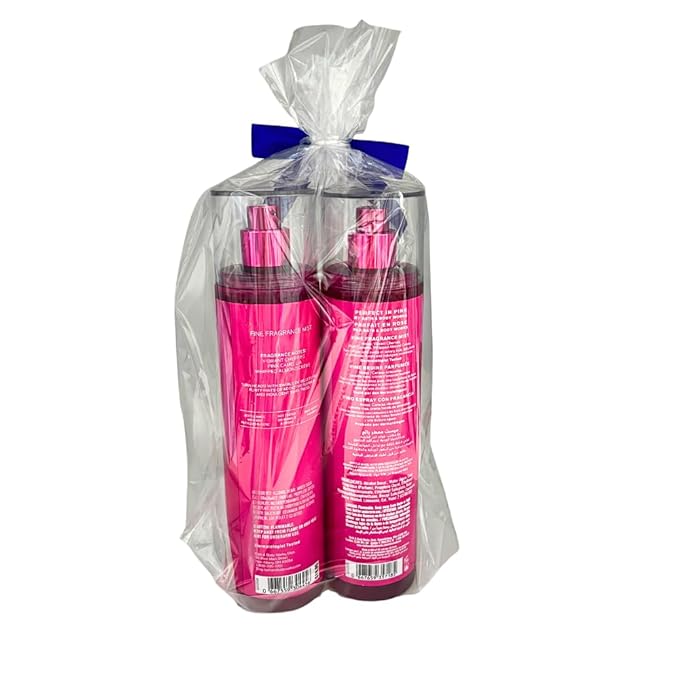 Bath &amp Body Works PERFECT IN PINK Fine Fragrance Mist 2-piece Gift Set with a Blue Bow for Holidays ? Full Size