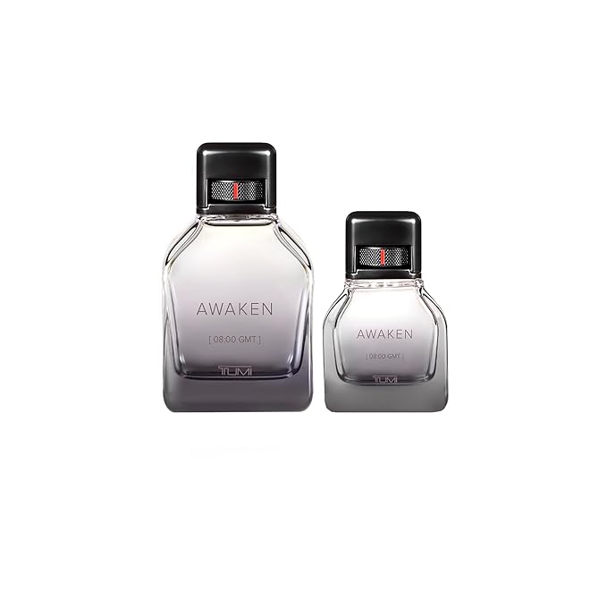 TUMI AWAKEN 08:00 GMT Gift Set - Refreshing Cologne for Men with Woody Fragrance Notes - 6.7 oz &amp 1.0 oz Eau de Parfum