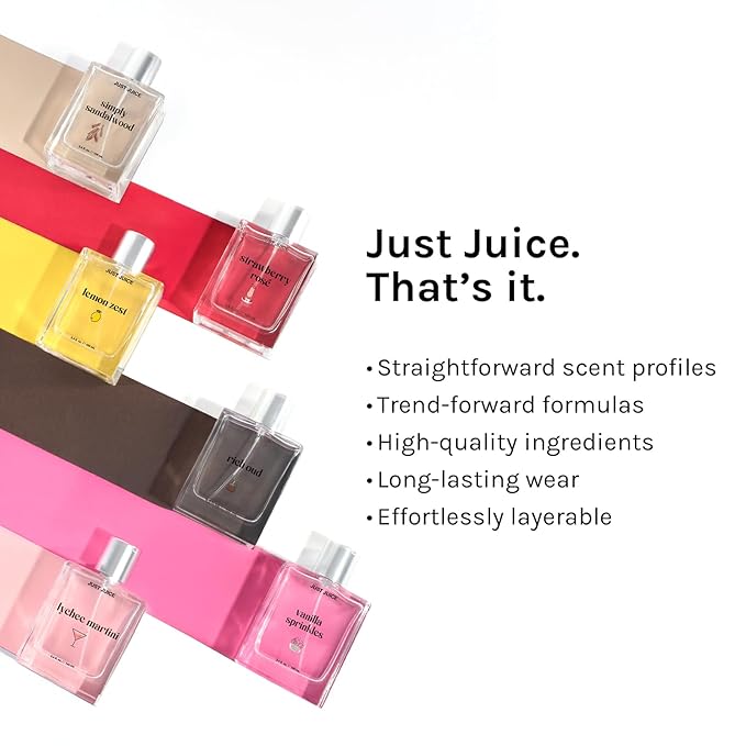 Just Juice Gourmand Set - Gourmand Perfumes for Women and Men - Warm Vanilla Amber Men's and Women's Fragrances - Mini Travel Perfume Set - 4 pc