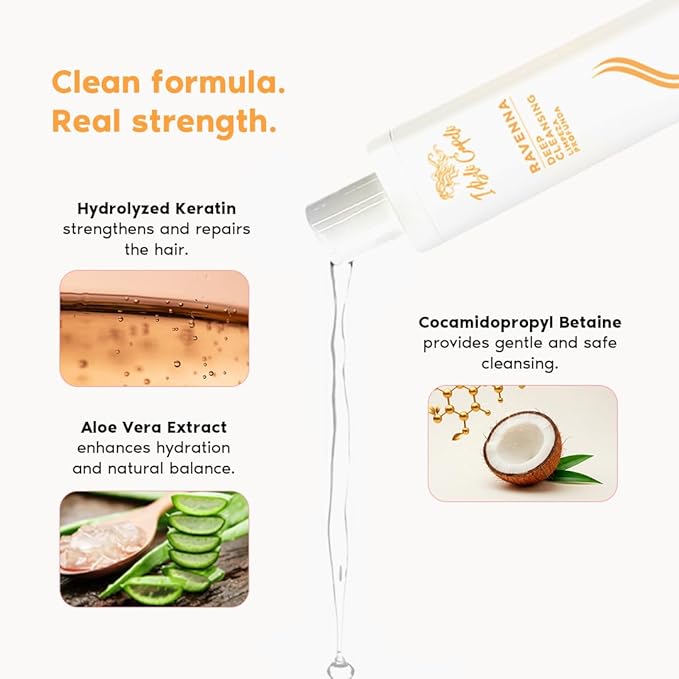 I Belli Capelli Ravenna B-tox Organic Smoothing Mask Repair Oil and Deep Cleansing Anti-Residue Shampoo ? Complete Hair Straightening System for All Hair Types