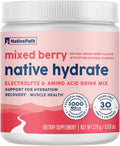 NativePath Native Hydrate Zero Sugar Electrolytes Powder with BCAAs Mixed Berry Hydration Keto &amp Paleo Friendly 30 Servings