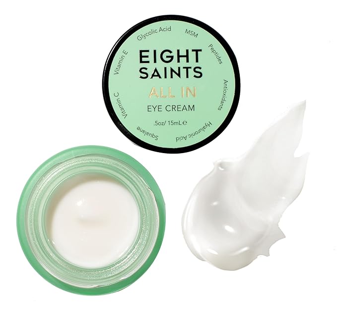 Eight Saints Skin Care All In Eye Cream Natural and Organic Anti Aging Under Eye Cream to Reduce Puffiness Wrinkles and Under Eye Bags Dark Circles Under Eye Treatment 0.5 Ounces