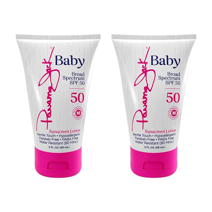 Panama Jack Baby Sunscreen Lotion - SPF 50 Broad Spectrum UVA/UVB Protection Hypoallergenic PABA Paraben Gluten &amp Cruelty Free 3 FL OZ (Pack of 6)