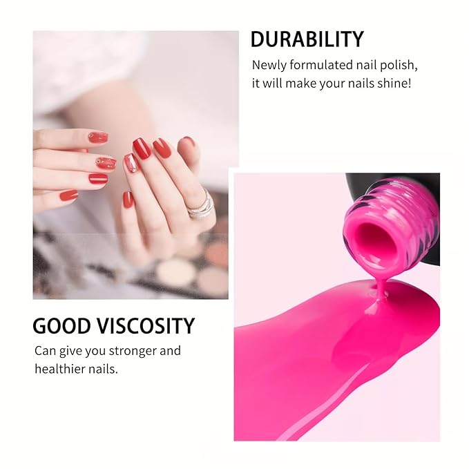 55 Color Gel Nail Polish Set Full Colors Necessary Professional Nail Art DIY Tools 8ml each Lasting and Durable Soak Off Gel/UV Nail Polish Ideal for Nail Salon or Home DIY
