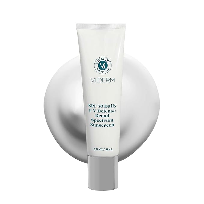 VI Derm SPF 50 Daily UV Defense Sunscreen - Broad Spectrum Sunblock for Face &amp Body - Lightweight Oil-Free Fast-Absorbing Skincare Protector - Clean Non-Greasy Formula - Fragrance Free 2 Fl Oz