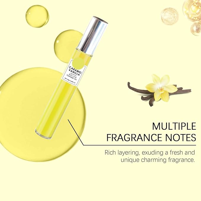 Vanilla Rollerball Perfume - Unique Niche Fragrance For A Fresh Long-Lasting Scent Perfect For Couples' Dates(2PCS)