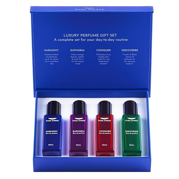 Park..Avenue Luxury Per.fume Gift Set For Men4X20 Ml|EuphoriaConquerHarmony &amp Discoverer |Eau De Parfum|Premium Luxury Per.fume For Corporate Man| Gift For HusbandBoyfriend