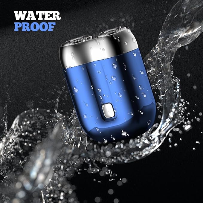 New Model Mini Dual-Head Electric Shaver for Men 2025 Upgraded Pocket Shaver USB Mini Shavers Washable Double Head Rechargeable Waterproof Compact for Travel (Blue)