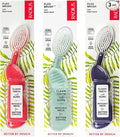 RADIUS Flex Brush Toothbrush Designed to Improve Gum Health &amp Reduce Gum Issues - Right Hand - Purple/Watermelon/Mint Green - Pack of 3