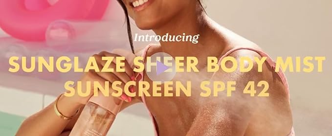 Kopari Rose Gold Sunglaze Sheer Body Mist Sunscreen SPF 42 Infused with Shimmering Body Oil Hydrating Mist Hydrates Brightens Makeup Friendly Gives Skin a Glowy Finish Lightweight