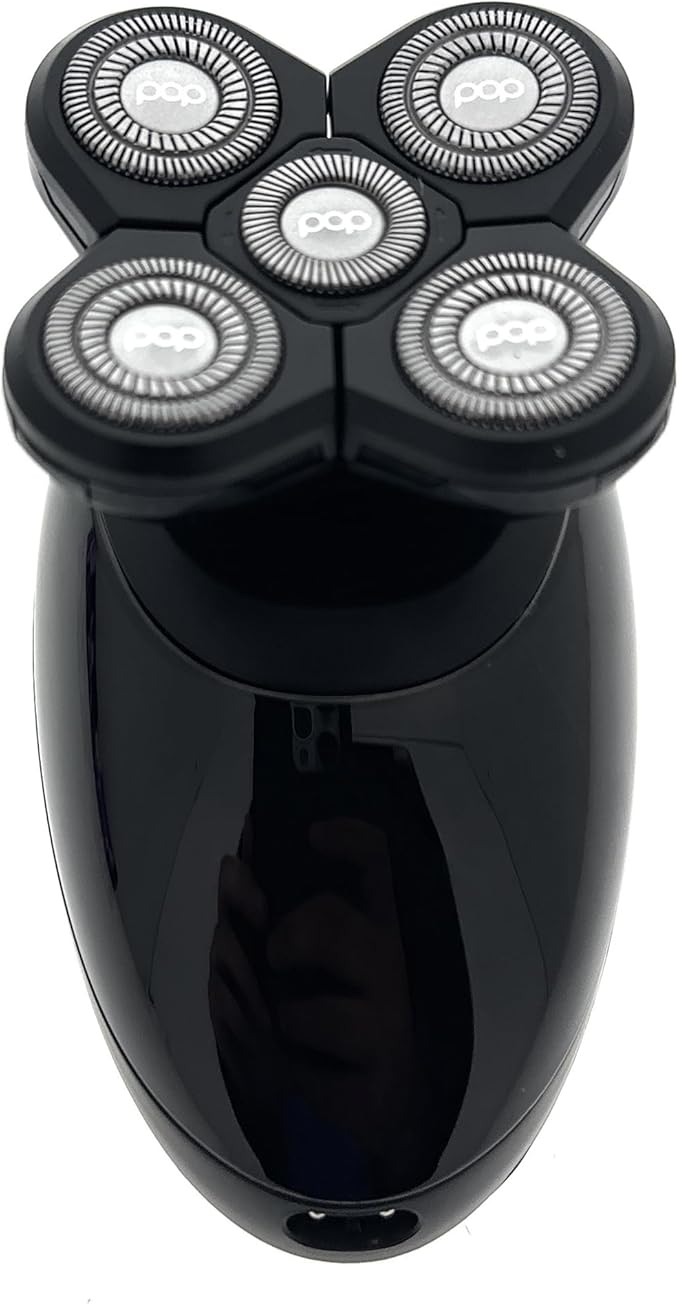 Pop Sonic 5-Head Electric Shaver Kit - Unisex (Black) Shaver for Face Head &amp Body - Smooth Waterproof USB Rechargeable Trimmer with 360-Degree Precision Cut Heads for Men &amp Women