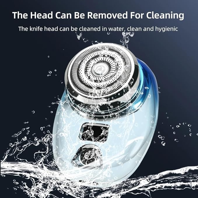 Head Shavers for Bald Men Mini Electric Razor Wet and Dry Washable Razor USB Charging Digital Display Portable Electric Shaver (Color : Gradient Black)