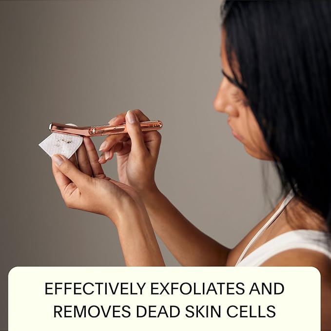 Leaf Shave | Leaf Dermaplaner All-Metal Reusable Dermaplane Razor and Exfoliating Tool for Women Includes Precision Clip and Two Refills - Mercury