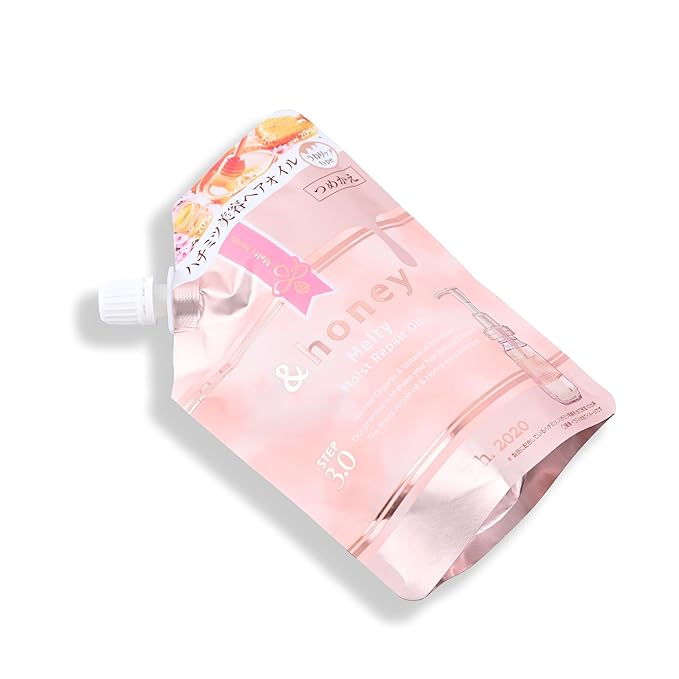 &amp-Honey Melty Moist Repair Oil 3.0 Refill 75ml - Hair Oils for Frizzy Curly Damaged Hair - 90% Manuka Honey Blend - Nourishing Moisturizing - Ideal for Refill - Honey-Infused for Shine
