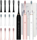 3 Pack Electric Toothbrush for Adults6 Mode Rechargeable Electric Toothbrushes with 12 Replacement Brush Head Fast Charge 2 Min and 30s Timer for Travel Business