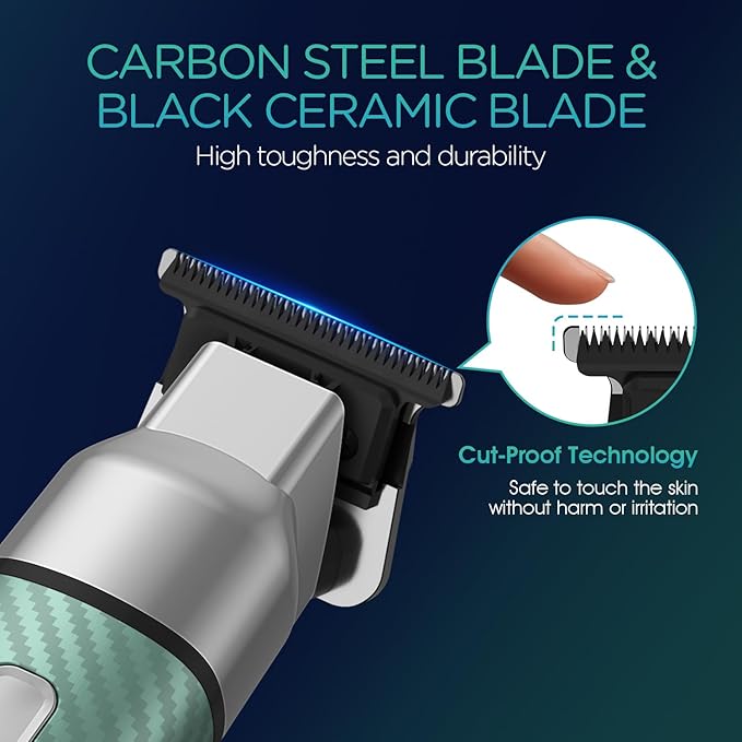 VOYOR Body Hair Trimmer for MenElectric RazorVersatile Groin &amp Body TrimmerWaterproof and Cordless ShaverManscaper for MenUSB-C Charging GroomerCeramic Blade Razor Male Grooming HT310 (Green
