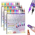 12 Colors Nail Art Pens Set 2026 New Nail Art Markers for Gel Nails 3D Nail Polish Markers Quick Dry Dotting Point Liner Pens Acrylic Paint Pens for Drawing Painting DIY Nail Art (3 Set)