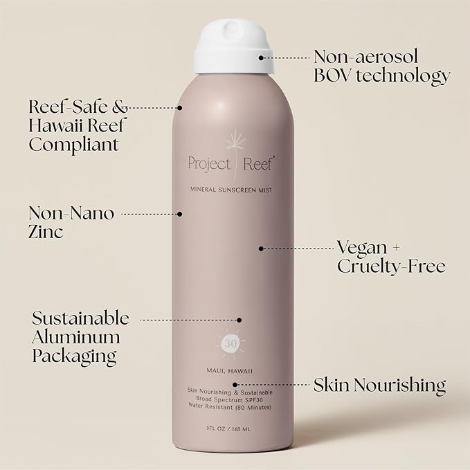 Project Reef SPF 30 Mineral Sunscreen Spray ? Non-Aerosol Reef-Safe Zinc Sunblock with Natural Ingredients for All Skin Types