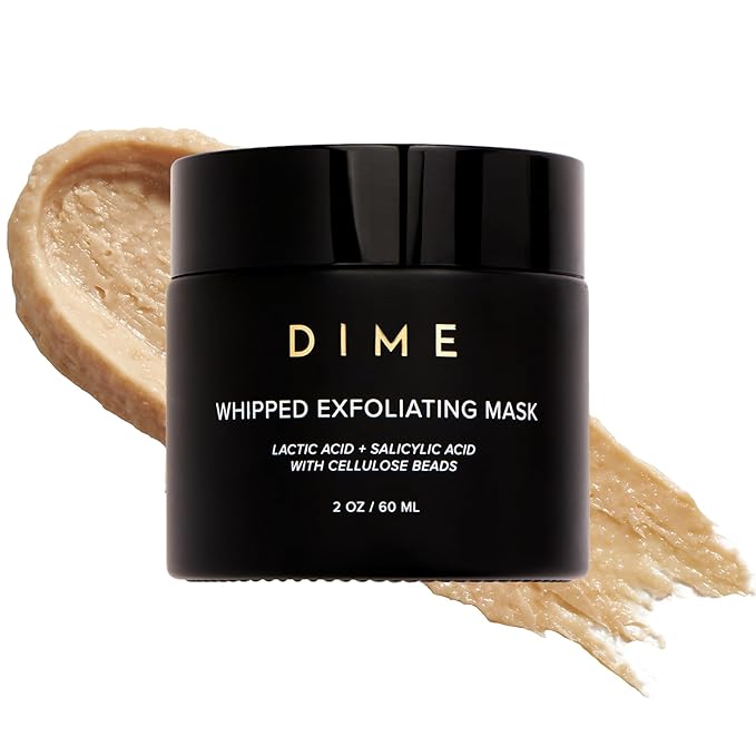 DIME Beauty Whipped Exfoliating Mask Face Scrub and Cleanser Lactic Acid and Salicylic Acid Scrub 2 oz / 60 ml