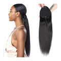 Hair Accessories 8-30 Inches with Drawstring Ponytail Brazilian Real Hair Extensions Straight Ponytail Wig Hair Slices for Black Women Hair Pieces For Women(8 inch)