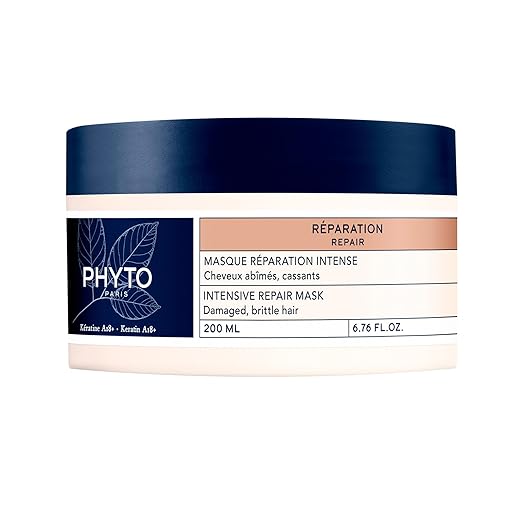 PHYTO PARIS REPAIR Intensive Restructuring Mask Vegan Silicone Free Restores and Strengthens Damaged Hair and Brittle Hair Fibers 6.76 fl.oz.