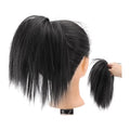 EARSHOT Hair Buns Hair Piece Short Ponytail Extensions Synthetic Straight Hair Hair Bun with Elastic Band Hair Accessories Women Wig Hair Bun Hair Accessories For Girls (Color : B)