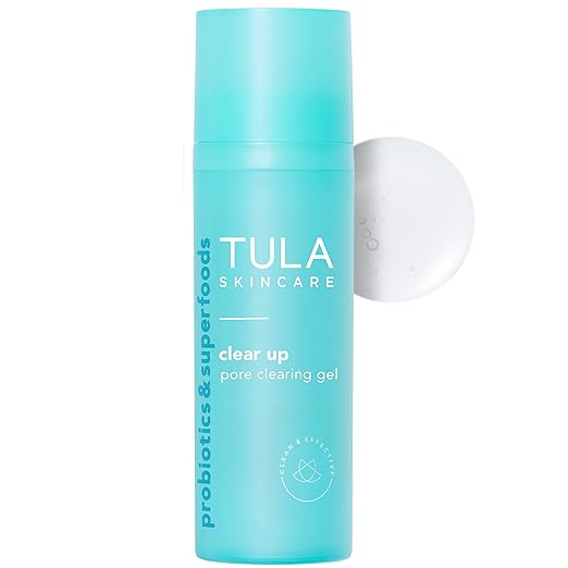 TULA Skin Care Clear Up - Pore Clearing Gel Facial Serum Salicylic and Azelaic Acid Niacinamide Clears Skin Exfoliates Improves Skin Smoothness Refines the Look of Pores 1 fl oz.