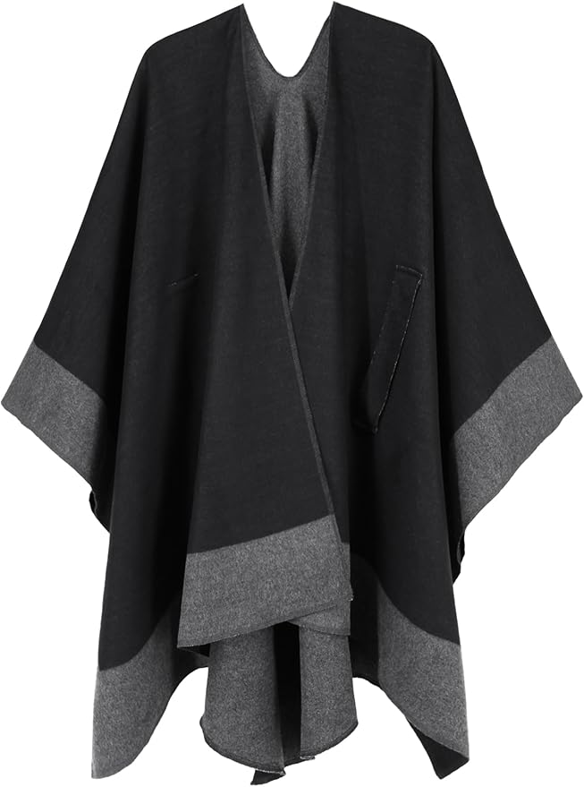 Moss Rose Women's Shawl Wrap Poncho Ruana Cape Open Front Cardigan Shawls for Fall Winter