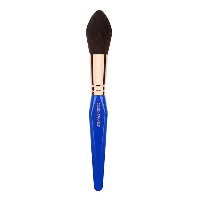 Bdellium Tools Professional Makeup Brush - Golden Triangle 974 Tapered Powder - With All Vegan and Soft Synthetic Fibers For Sculpt &amp Shape (Blue 1pc)