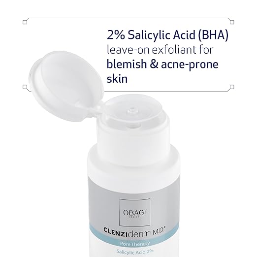Obagi CLENZIderm M.D. Pore Therapy Exfoliating BHA Toner - Unclogs Pores with 2% Salicylic Acid Acne Treatment ? 5 oz