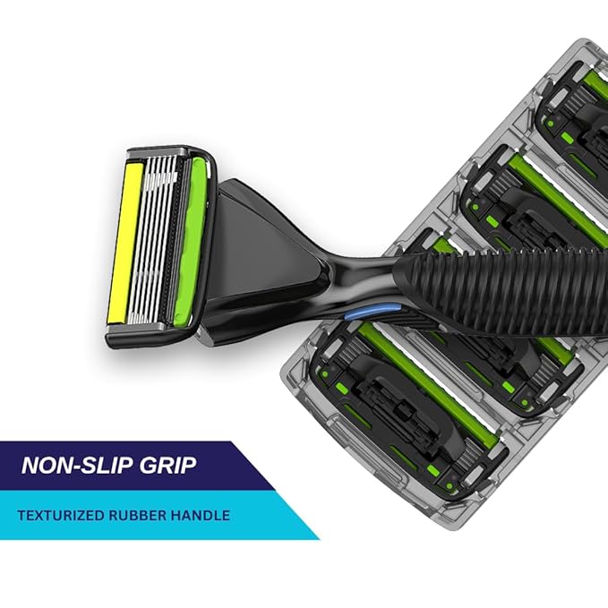 SWIPE Premium Men's 6-Blade Razor Kit (Flex Head Handle + 12 Refills) (No Trimmer)