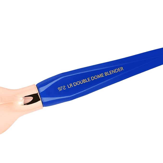 Bdellium Tools Professional Makeup Brush - Golden Triangle 972 Large Rounded Double Dome Blender - With All Vegan and Soft Synthetic Fibers For Foundation Application &amp Blending (Blue 1pc)