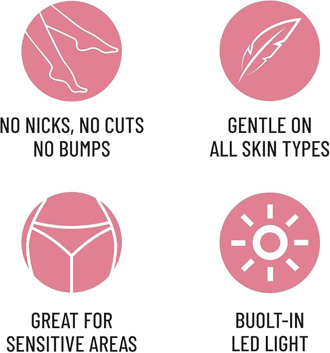 PURIFY Body &amp Leg Hair Remover for Women - Electric Razor for Women Pink
