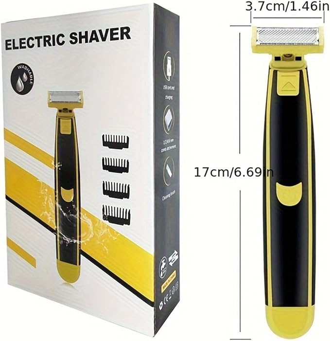 2024 New Full Body Washed Wet and Dry Shaver Full Body Men's Electric Shaver Wash Wet and Dry Double Shave Dry Wet Waterproof Mens Rotary Facial Shaver Ergonomic Body Shaver (1PC)