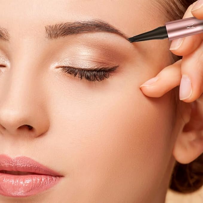 2026 New Microblading Eyebrow Pen Waterproof Eyebrow Pencil Eye Brow Pen with 4 Tip Premium Natural Magic Eyebrow Makeup Fine Stroke Contouring Pencil Long-Lasting Stay on All Day (Light Brown)