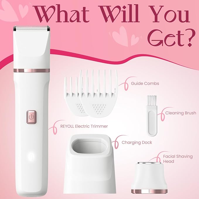 Pubic Hair Trimmer for Women White