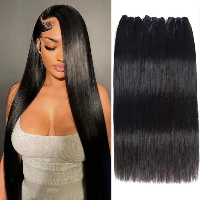 16A Human Hair Bundles Straight 3 Bundles Human Hair 28 28 28 Inch 100% Unprocessed Vietnamese Raw Hair Bundles Full and Thick Straight Weave Hair Extensions for Women