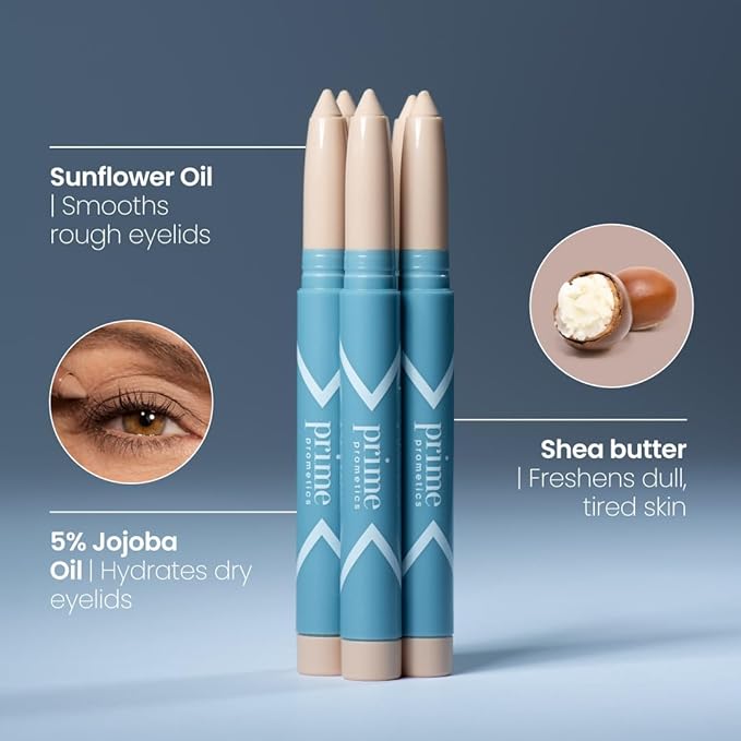 PRIME PROMETICS PrimeEyes Eyeshadow for Mature Women ? Crease-Free Powder-to-Cream Non-Drying Eye Shadow ? Blends Seamlessly &amp Flatters Aging Lids ? Water-Resistant &amp Long-Wear (Vanilla)