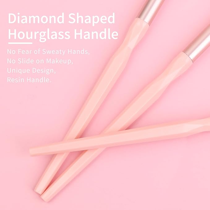 Pink Portable Eye Shadow Brush Set Vegan Eyeshadow Brushes Set Small Nose Contour Brush Diamond Eyeshadow Brush Eyeshadow Blending Brush Colorful Eye Makeup Brushes Set Professional.