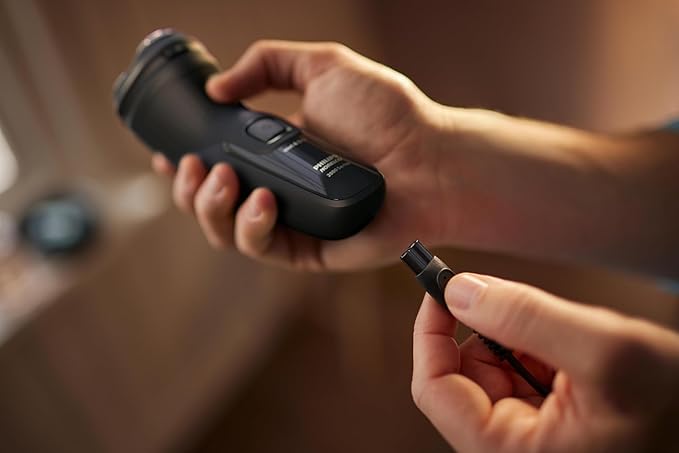 Philips Norelco Shaver 2400 Series Wet and Dry Electric Shaver Pop-up Trimmer P-Cap Deep Black Model X3001/90