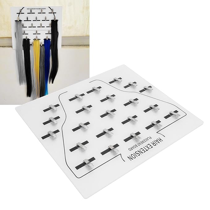 Tape in Placement Board Acrylic Hair Extension Stand Hair Display Holder Rack for Hair Extensions Multi Function Wig Display Holder Hairdresser Hair Salon Accessories (White) (White)