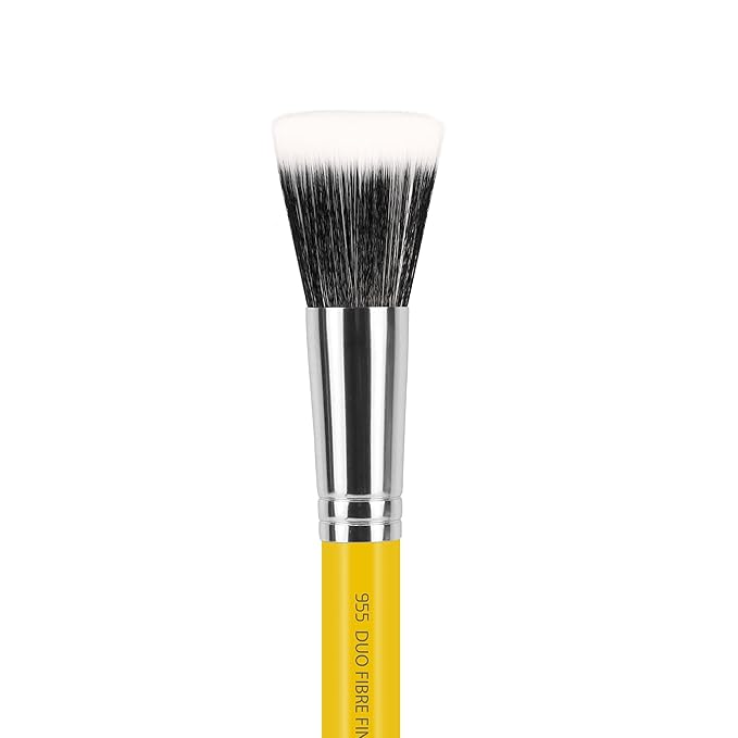 Bdellium Tools Professional Makeup Brush - Studio Series 955 Finishing - With Soft Synthetic Fibers For Stippling Lightweight Application (Yellow 1pc)