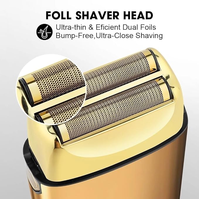 Men's Shaver Shaving Machine Men Electric Shaver Hair Clipper Rechargeable Metal Housing Pro Electric Shaver for Men Electric Home(Golden)