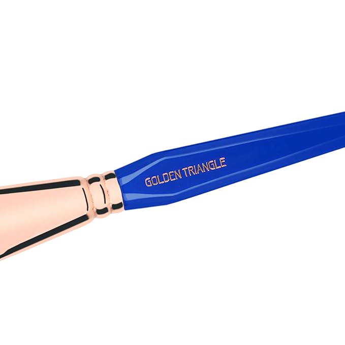 Bdellium Tools Professional Makeup Brush - Golden Triangle 962 Slanted Blusher - With All Vegan and Soft Synthetic Fibers For Contouring and Highlighting (Blue 1pc)